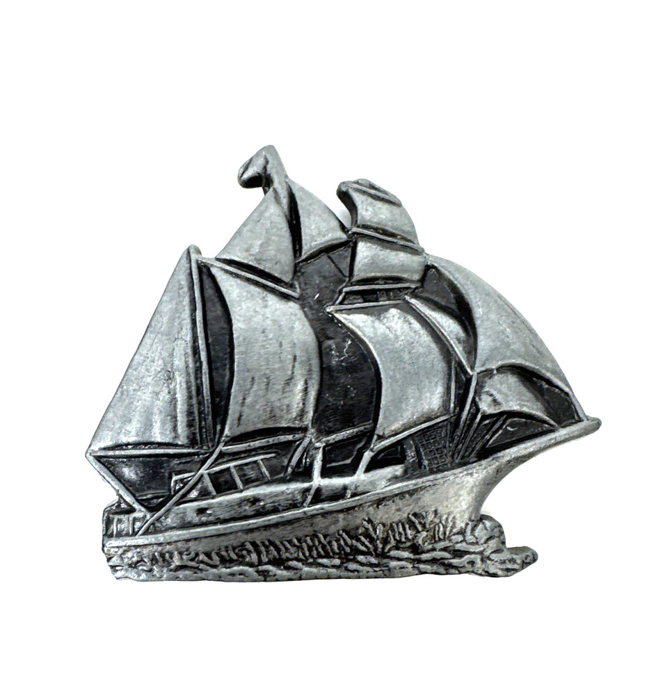 Vintage Belt Buckle Sail Boat Sailboat Ship Pirate Ship