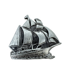 Vintage Belt Buckle Sail Boat Sailboat Ship Pirate Ship