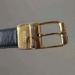 Vintage GUCCI Belt Brown Women’s Designer Logo Classic Gold Tone Hardwear 34&Prime;