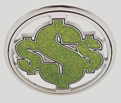 Dollar Sign Belt Buckle Cosplay Halloween Costume Party Men Green BUCKS Color
