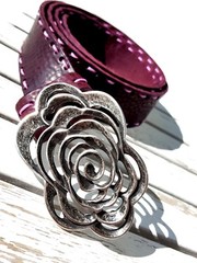 Belt buckle flower rose silver flowers removable belt buckle buckle 4 cm