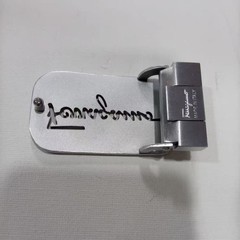 Ferragamo Silver Brushed Hollow Letter Design Belt Buckle for 35mm Leather Belt