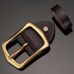 Men PU Leather Alloy Belt Buckle Head Pin Buckle Replacement for 37-39mm Wide