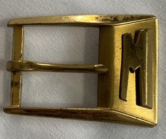 Gold Tone Monogram M or W Belt Buckle Made in Paris 2” x 1 3/8” Unisex
