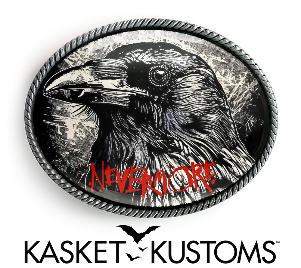 Raven Nevermore Belt Buckle – Handmade Halloween Belt Buckle – 992