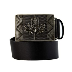 German silver buckle Maple leaf trident, Canadian maple leaf, Ukrainian trident