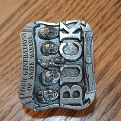 Buck Knives Western Belt Buckle Four Generations Silver Antique Finish 9505AG