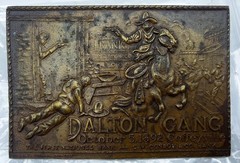 Lot of 2 Belt Buckles: State of Texas by Justin Boots & Dalton Gang 1892 Bank