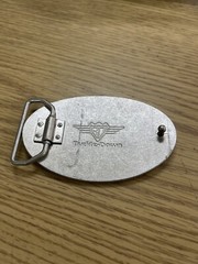 Skull With Wings Oval Belt Buckle