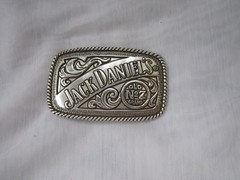 Jack Daniels Belt Buckle Silver Tone Old No. 7 Brand 2005