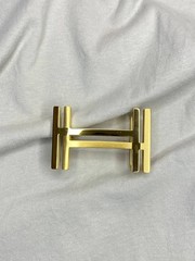 H 32mm 1.25` Belt Buckle Gold Tone Double H Replacement Buckle