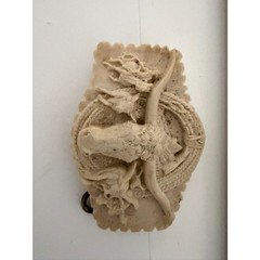 Vintage Longhorn bull head western belt buckle with cowboy and rope motif