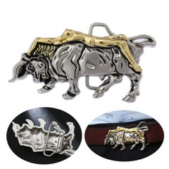 Lady Bull Western Antique Gold/Silver Metal Belt Buckle