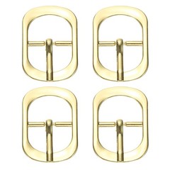 4 Pcs 0.8 Inch Single Prong Buckle Oval Center Bar Buckle, Gold Tone