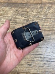 Diesel Vintage Leather Buckle Black Metal Studded Logo Plate Y2K Accessories