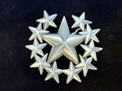 Eleven Five Pointed Star Cutout Silver Color Western Style LARGE Belt Buckle