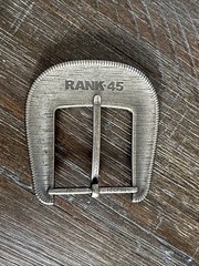 RANK 45 Silver Tone Western Engraved Belt Buckle fits 1 1/2&Prime; Belt EUC