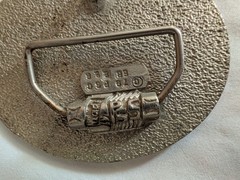Pacific Silvercraft Studio Vintage 1979 Chieftain Belt Buckle Red/Blue 3.5 in