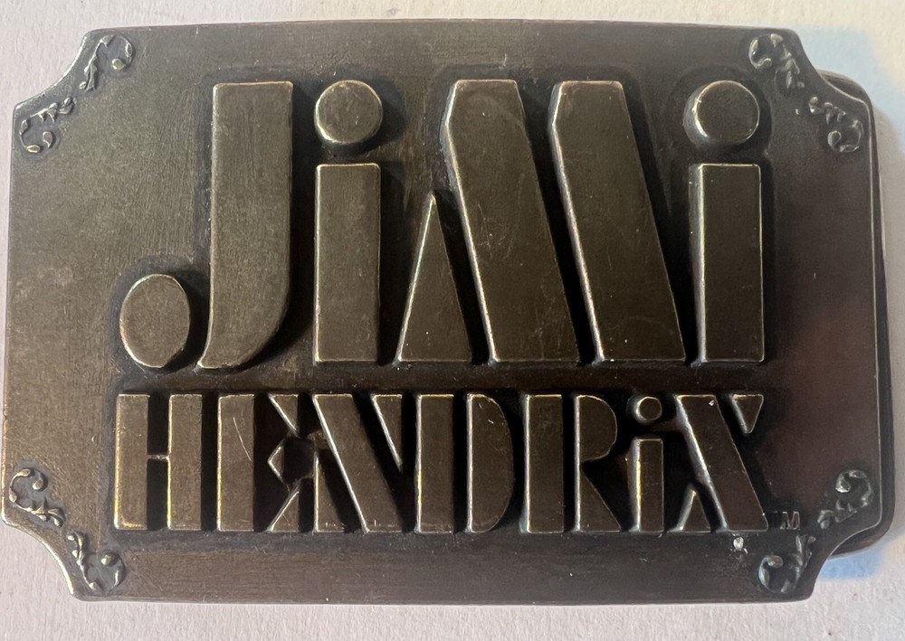 Jimi Hendrix Collectible Belt Buckle Authentic 4&Prime; x 3&Prime; Vintage Bronze