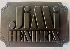 Jimi Hendrix Collectible Belt Buckle Authentic 4&Prime; x 3&Prime; Vintage Bronze