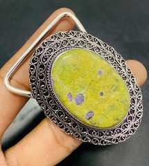 Stichtite Gemstone 925 Sterling Silver Handmade Belt Buckles Gift For Love