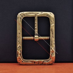 Emboss Bling Brass Rectangle Leathercraft Center Bar Belt Buckle Fit 40mm Strap