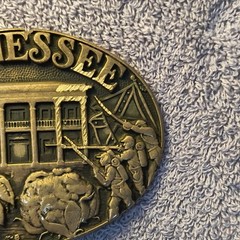 Vintage Tennessee Solid Brass Oval Western Belt Buckle 1.5in Awards Design Medal