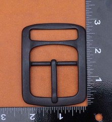 1-1/2&Prime; Heavy Duty Solid Black Matte Center Bar Leather Belt Buckle Replacement