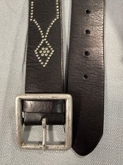 Express Womens Belt M Italian Leather Jeweled Single Tongue Buckle