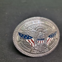 Nocona Bald Eagle with American Flag Land Of The Free Belt Buckle