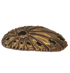 Goldtone Brass Colored Metal Belt Buckle With Turquoise Colored Stones Peacock