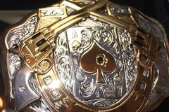 Crumrine M & F Western Belt Buckle Peacemaker Ace of Spade Silver Gold C11259