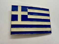 Greece Country in the Balkans Flag White Blue Enameled Patriotic Belt Buckle