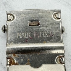 Vintage Silver Tone Web Clamp Military Style Belt Buckle Made in USA