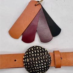 Circle Studded Metal Belt Buckle Ethnic Boho Style – Vintage Design
