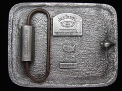 PC11140 REALLY NICE 2004 **JACK DANIEL&rsquo;S TENNESSEE WHISKEY** BOOZE BELT BUCKLE