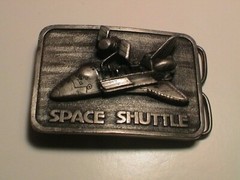 SPACE SHUTTLE LUNAR MOON MISSION ASTRONAUT MENS PEWTER METAL BELT BUCKLE NICE!