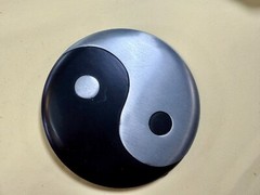 Yin Yang Symbol Chinese Philosophy Duality New Grey & Black Color Belt Buckle