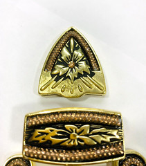 Western buckle set 3 piece 40mm heavy quality buckle golden solid leather buckle