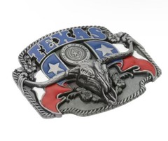 TEXAS Longhorn Flag Western Cowboy Novelty Belt Buckle State Of Texas