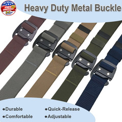 Tactical Stretch Belt for Men, 1.5&Prime; Military Work Rigger Elastic Nylon Hiking..