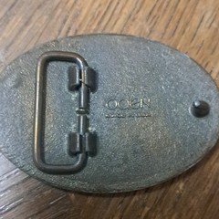 Oden USA Gold Tone Oval Western Belt Buckle Men 1.5&Prime; Woodgrain “Randy”