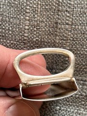 Webster Co vintage sterling silver engine stripe monogram belt buckle