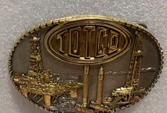 1981 TOTCO COMPANY BELT BUCKLE – HEAVY BRASS – VTG New Unused Offshore Plated