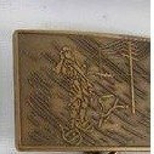 Vintage Solid Brass Lineman Utility Pole Worker Belt Buckle Gold Tone Rectangle
