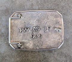 Douglas Magnus Santa Fe Turquoise Longhorn Sterling Diamond Plate Trophy Buckle