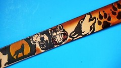 WOLF SCENE Genuine Leather Belt & Matching WOLF Epoxy Buckle A