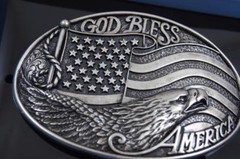 Nocona God Bless America Buckle American Flag Belt Buckle 37016