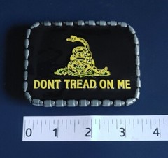 Don&rsquo;t Tread On Me Yellow Snake Black Bullet Trim American Freedom Belt Buckle