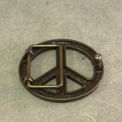 Mixed Lot Vintage Belt Buckles Solid Brass Peace Sign Decorative 8pc
